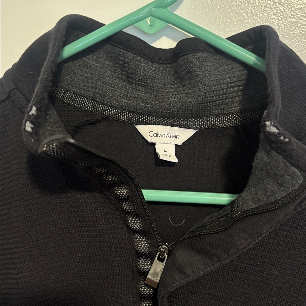 Calvin Klein Classic Black Quarter-Zip Sweater - Picture 3 of 4